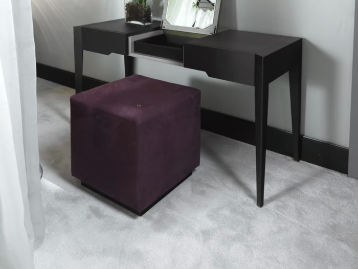 FRINE - Tufted upholstered square nabuk pouf _ Bellotti Ezio